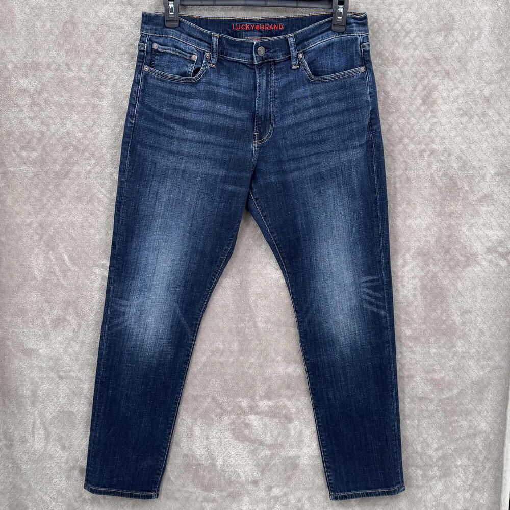Lucky Brand 412 Athletic Slim Jeans Mens 34x31 (34x32) Blue Tapered Denim